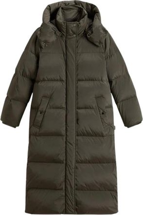 Woolrich Kelly Long Parka - Dames - Dons jassen - Groen - XL - Leer - Jassen