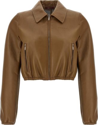 Gucci Beige Solid Shirt Collar Jacket