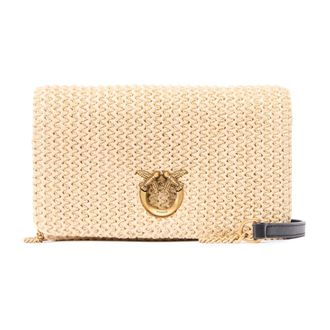 Pinko Cross Body Bags, female, Beige, Size: ONE SIZE Love Bag Click Soft Horizontal Mini