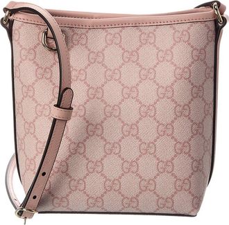 Gucci Gg Emblem Nano Gg Supreme Canvas & Leather Bucket Bag