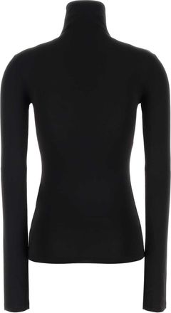 Off-white Womens Logo-Embroidered Jersey Turtleneck Black Acetate Elastane