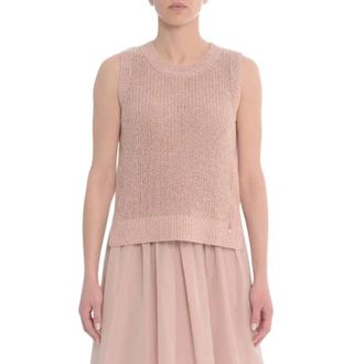 Herno Rondgebreide trui - Dames - Ronde hals truien - Roze - L - Truien & Vesten