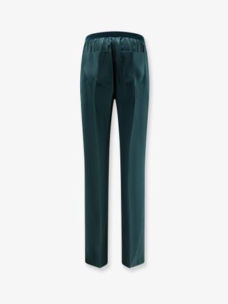 Tom Ford Womens Satin Trousers Green Silk