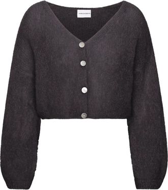Americandreams Cornelia Cropped Cardigan - Dames - Vesten - Zwart - XL - Wol - Truien & Vesten