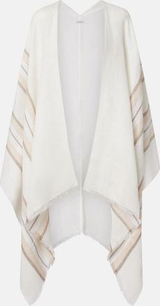 Brunello Cucinelli Scialle in lino, cashmere e seta a righe