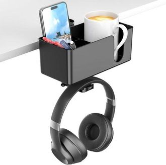 No Brand Organizador De Escritorio Cuatro En Uno Con Gancho Para Auriculares Y Compartimento De Almacenamiento