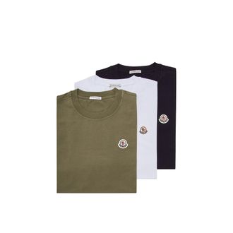 Moncler Moncler Logo Patch Cotton T-shirt (pack Of Three), Men, Multicolor, Size: 3xl
