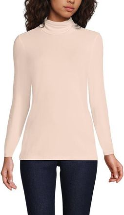 Lands End Lightweight Jersey Long Sleeve Turtleneck in Pink Opal at Nordstrom, Size X-Large P