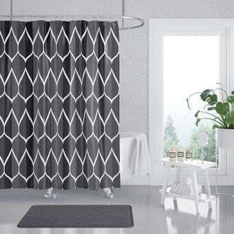 OEM Cortina De Ducha De 180 X 200 Cm, Tejido De Poli&eacute;ster Impermeable, Lavable A M&aacute;quina, Cortina De Ba&ntilde;o - Crezuo