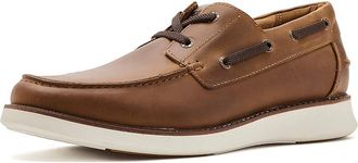 Florsheim Launch Moc Toe Boat Shoes Mens Shoes Brown Crazy Horse : 10.5 W (3E), Leather