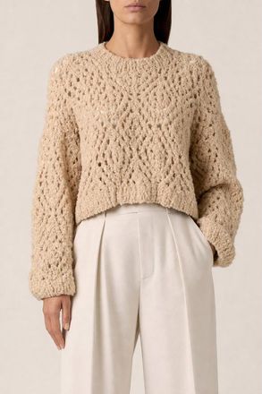 Brunello Cucinelli Womens Yellow Wool Knit Sweater, Size M