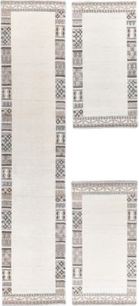 THEKO Bettumrandung »Royal Natur 6030« Höhe 14 mm 3 Stk. tlg. reine Wolle, handgetuftet, mit Bordüre