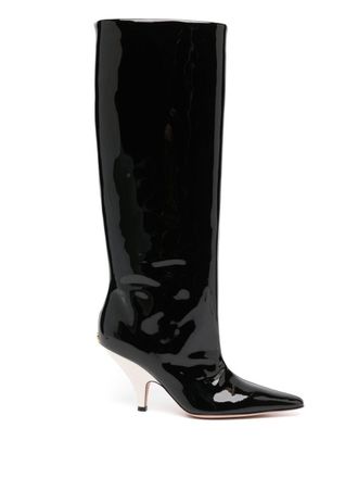 Bally Kika 70mm leather knee boots - women - Calf Leather/Patent Calf Leather/Calf Leather - 36 - Black