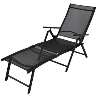 Berkfield Home Folding Sun Lounger Aluminium Black