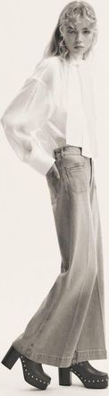 H&M Wide High Jeans in Light Denim Blue at Nordstrom, Size 10