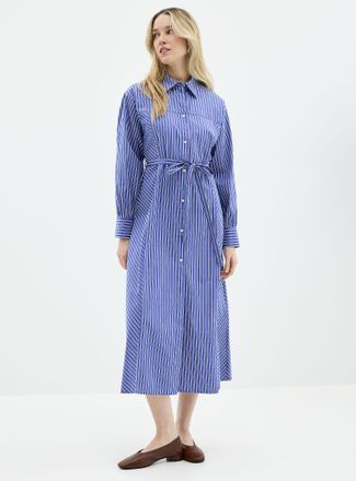 Soaked In Luxury Womens Calken striped chambray shirtdress