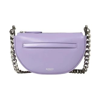 Burberry Shoulder Bags, female, Purple, Size: ONE SIZE Mini Zip Olympia Bag