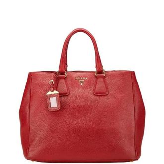 Prada Pre-owned Tote Bags, female, Red, Size: ONE SIZE Pre-owned Leather prada-bags