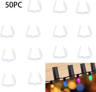 No Brand 50 Clips Para Bordes De Techo, Clip Para Luces Navide&ntilde;as, Gancho Para Tejas, Dimensiones Del Producto: 4,9 4,2 1,4 Cm, Negro