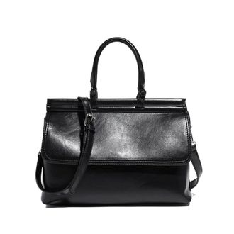 Generic Compatible For Womens large capacity daily shoulder bag with business commuter briefcase Handbag(Black B)