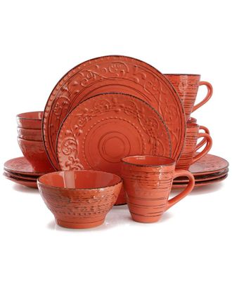 Elama Malibu Jasper 16pc Stoneware Dinnerware Set