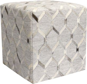Pasargad Home Galaxy Cowhide Pouf Ottoman