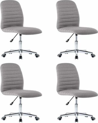 vidaXL Sillas De Comedor 4 Unidades Tela Gris Claro Vidaxl