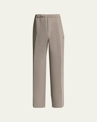 Amiri Mens Logo Patch Wide-Leg Stretch Trousers