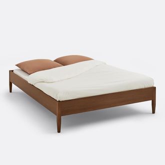 La Redoute Interieurs Bed met lattenbodem, van massief eiken en walnootfineer, MADARA