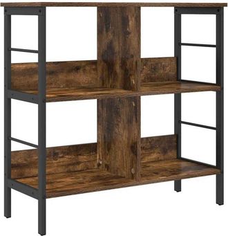 vidaXL Bookshelf Smoked Oak 82 x 32 x 79 cm Engineered Wood vidaXL