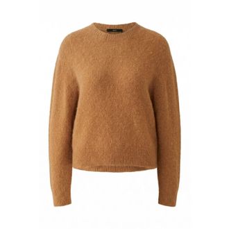 Oui Round-neck Truien - Dames - Ronde hals truien - Bruin - M - Wol - Truien & Vesten