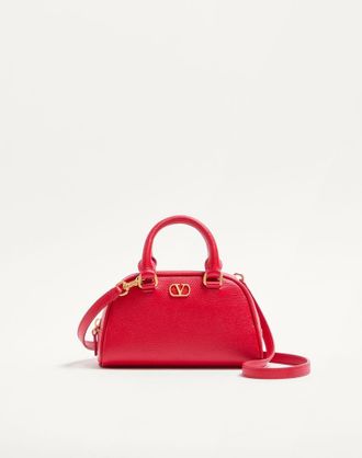 Valentino Garavani Mini Bauletto VLogo Signature In Vitello Granato Donna ROUGE PUR UNI