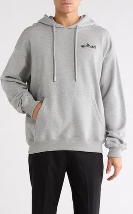 Off-white Flower Sketch Skate Hoodie in Light Grey Melange-Black at Nordstrom Rack, Size X-Small