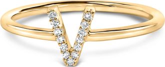 House of Brilliance 10K Gold Diamond Accent Initial A-Z Ring