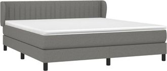 vidaXL Cama Box Spring Con Colch&oacute;n Tela Gris Oscuro 180x200 Cm Vidaxl