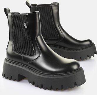 Buffalo Aspen Chelsea Womens Black Boots - Size UK 6.5