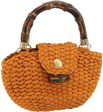 Fendi Pre-owned Handbags, female, Orange, Size: ONE SIZE Pre-owned Nylon Handbag