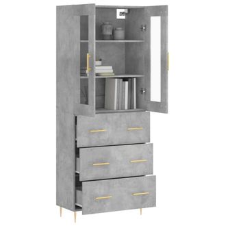 Berkfield Home Highboard Concrete Grey 69.5x34x180 cm Engineered Wood