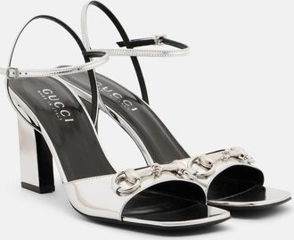 Gucci Signora Horsebit metallic leather sandals