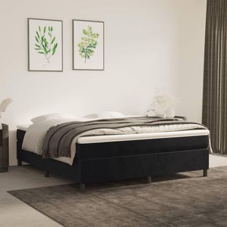 vidaXL Vidaxl - Cama Box Spring Con Colch&oacute;n Terciopelo Negro 180x200 Cm