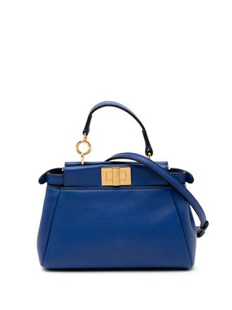 Fendi 2000-2010 Micro Shiny Nappa Peekaboo Iconic satchel - Blue