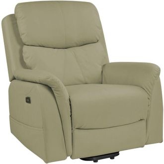 Beliani Poltrona elettrica reclinabile moderna in ecopelle con funzione massaggio e riscaldante Verde Glorie