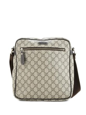 Gucci Front Zip Messenger GG Coated Canvas Medium crossbody bag - Marrone