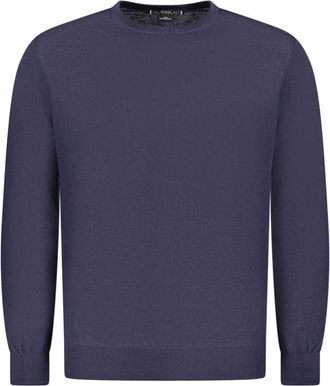 Guess Rondgebreide trui - Heren - Ronde hals truien - Blauw - M - Wol - Truien & Vesten