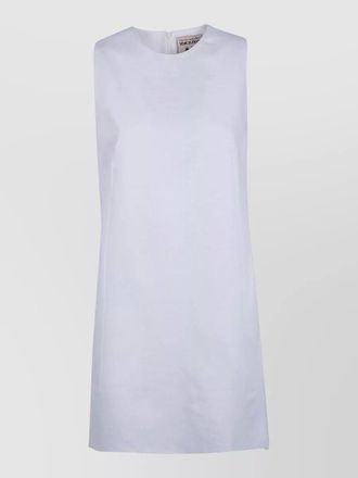Semicouture linen mini dress round neckline sleeveless