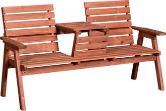 OUTSUNNY Love Seat Garden Bench - Orange | TJ Hughes