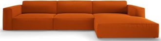 BLOOMINGLOFT 4-Sitzer Design Ecksofa Gaby Samt rechts