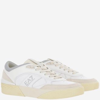 Emporio Armani Leather Low-Top Sneakers - White