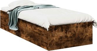 vidaXL Estructura De Cama De Suelo Roble Ahumado 80 X 200 Cm Vidaxl