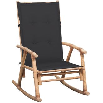 vidaXL Silla Mecedora Con Coj&iacute;n Bamb&uacute; Vidaxl